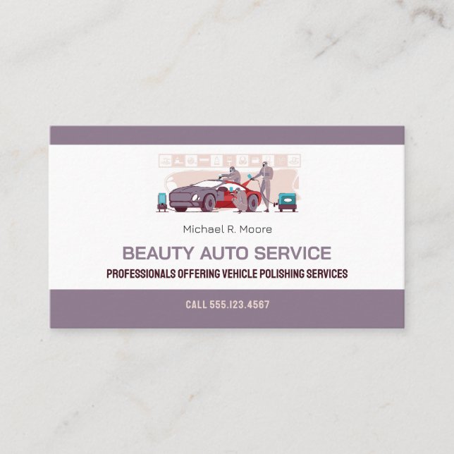 Tarjeta De Visita Servicio de pulido | Profesional (Anverso)
