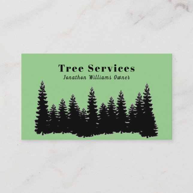 Tarjeta De Visita Servicio de recorte de árbol profesional forestal (Anverso)