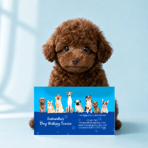 Tarjeta De Visita Servicio de recorte de uñas para perros azules