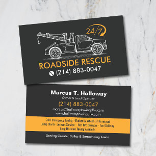 Tarjeta De Visita Servicio de Recuperación de Remolque Rescate en Ca