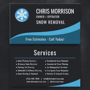 Tarjeta De Visita Servicio de Remoción de Nieve 
