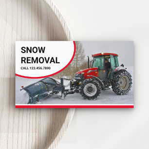 Tarjeta De Visita Servicio de Remoción de Nieve con Tractor Quitanie