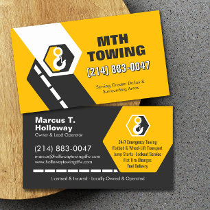 Tarjeta De Visita Servicio de Remolque 24/7 Asistencia en Carretera