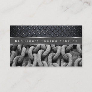 Tarjeta De Visita Servicio de remolque automático de acero gris prof