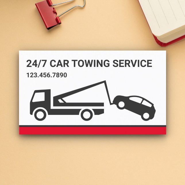 Tarjeta De Visita Servicio de remolque de coche blanco Camión de rem (Subido por el creador)