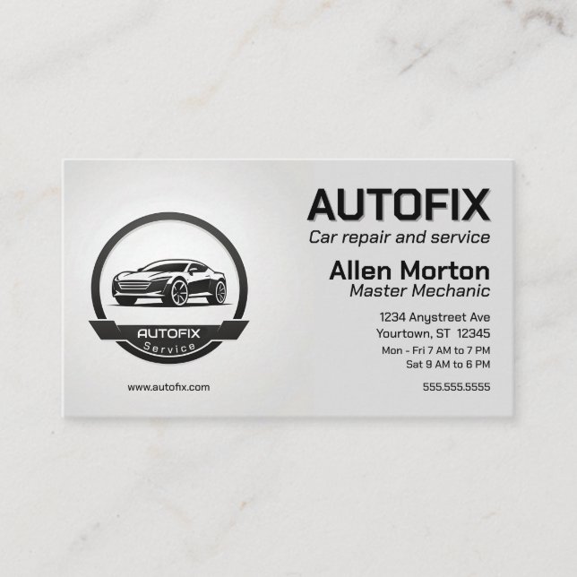 Tarjeta De Visita Servicio de reparación automática de piezas de rep (Anverso)