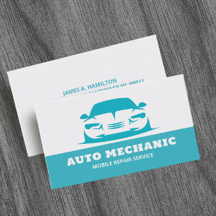 Tarjeta De Visita Servicio de Reparación Automotriz de Mecánico de A
