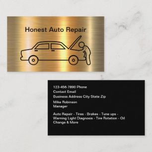 Tarjeta De Visita Servicio de reparación automotriz simple y elegant