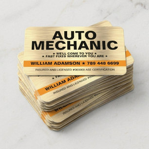 TARJETA DE VISITA SERVICIO DE REPARACIÓN DE MECÁNICA AUTOMOTRIZ / AU