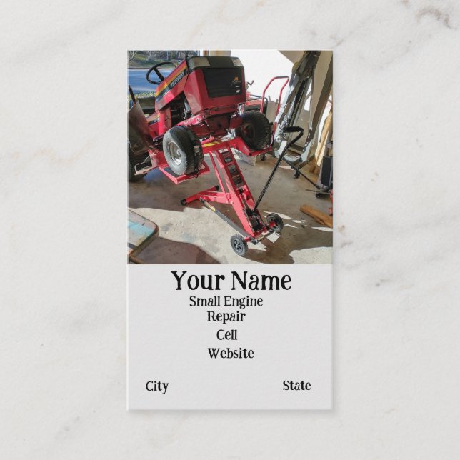 Tarjeta De Visita Servicio de reparación de motores pequeños (Anverso)