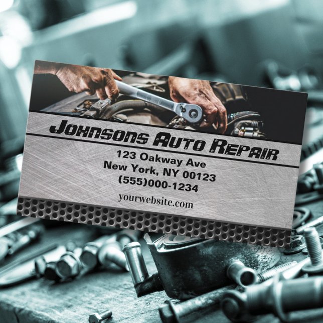 Tarjeta De Visita Servicio de reparación mecánica automática de coch (Subido por el creador)