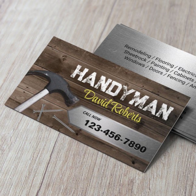 Tarjeta De Visita Servicio de reparación y mantenimiento de Handyman (Subido por el creador)