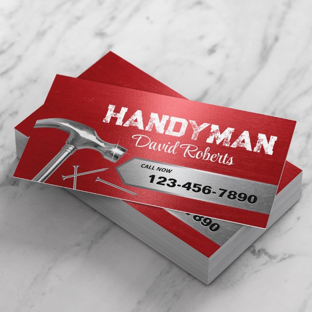 Tarjeta De Visita Servicio de reparación y mantenimiento de Handyman (Subido por el creador)