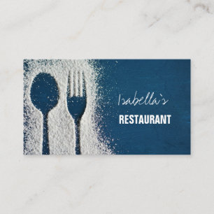 Tarjeta De Visita Servicio de restauración azul de la Marina de la F