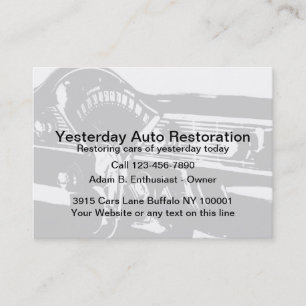 Tarjeta De Visita Servicio de Restauración de Autos