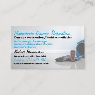 Tarjeta De Visita Servicio de Restauración de Daños por Agua Remedia