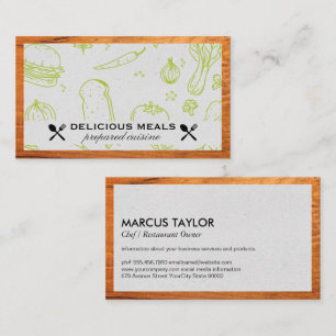 Tarjeta De Visita Servicio de restauración   Patrón de alimentos   B