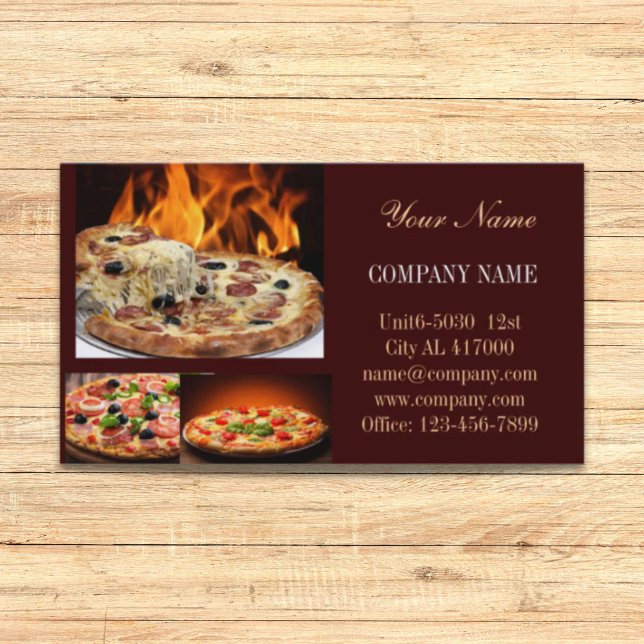 Tarjeta De Visita servicio de restauración tienda de alimentación it (catering service deli shop Italian Food pizza Business Card)