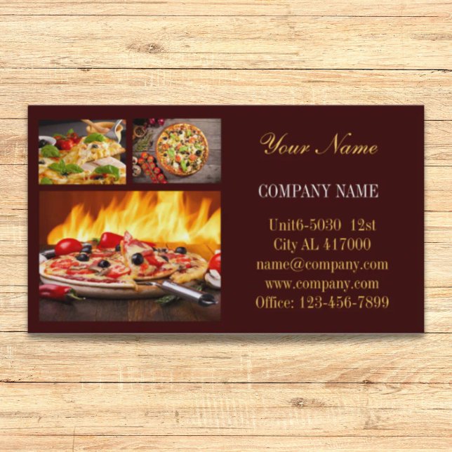 Tarjeta De Visita servicio de restauración tienda de alimentación it (catering service deli shop Italian Food pizza Business Card)