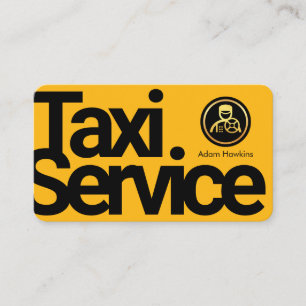 Tarjeta De Visita Servicio de Taxi Amarillo Minimalista Simple