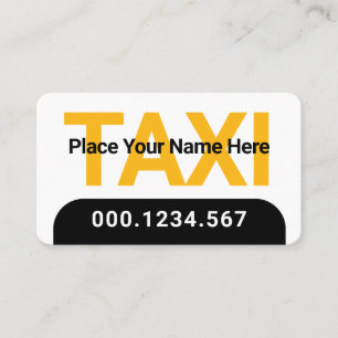 Tarjeta De Visita Servicio de Taxi Amarillo Minimalista Simple