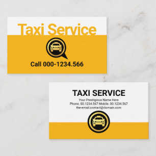 Tarjeta De Visita Servicio de Taxi Amarillo Simple Capa