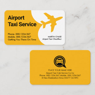 Tarjeta De Visita Servicio de Taxi de Aeropuerto de Avión