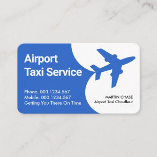 Tarjeta De Visita Servicio de Taxi de Aeropuerto de Avión