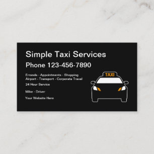 Tarjeta De Visita Servicio de taxi de ciudad simple y moderno