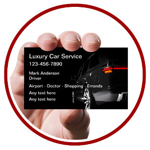 Tarjeta De Visita Servicio de taxi de coche de lujo elegante