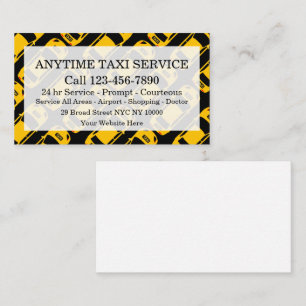 Tarjeta De Visita Servicio De Taxi De Flota Con Taxicab
