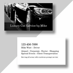 Tarjeta De Visita Servicio de Taxi de Lujo Classy Transportation