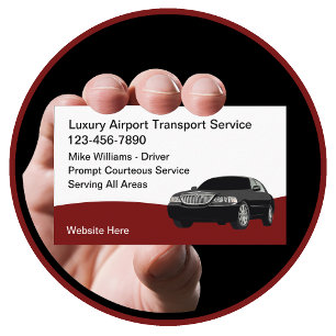 Tarjeta De Visita Servicio de Taxi de Transporte de Lujo en Aeropuer