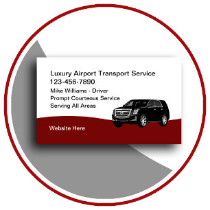 Tarjeta De Visita Servicio de taxi de transporte de lujo en el aerop