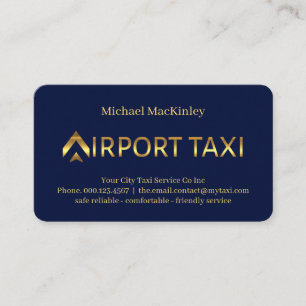 Tarjeta De Visita Servicio de Taxi del Aeropuerto Avión Dorado