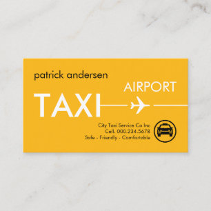 Tarjeta De Visita Servicio de Taxi del Aeropuerto Pista de Avión