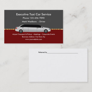 Tarjeta De Visita Servicio de Taxi Ejecutivo de Lujo