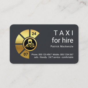 Tarjeta De Visita Servicio de taxi elegante las 24 horas