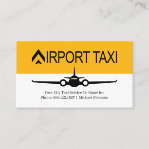Tarjeta De Visita Servicio de Taxi en el Aeropuerto de Avión