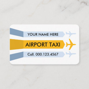 Tarjeta De Visita Servicio de Taxi en Pista de Aeropuerto