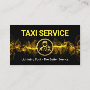 Tarjeta De Visita Servicio de taxi Lightning amarillo caliente