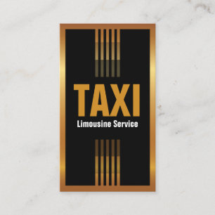 Tarjeta De Visita Servicio de Taxi Limousine Profesional Gold Stripe