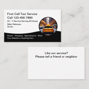 Tarjeta De Visita Servicio de taxi moderno de la ciudad