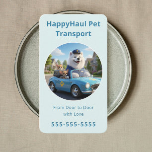Tarjeta De Visita Servicio de Taxi para Mascotas Concierge de Viajes