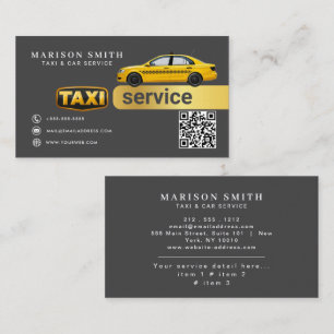 Tarjeta De Visita Servicio de Taxi Profesional