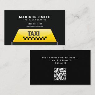 Tarjeta De Visita Servicio de Taxi Profesional