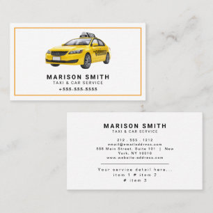 Tarjeta De Visita Servicio de Taxi Profesional