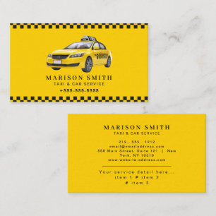 Tarjeta De Visita Servicio de Taxi Profesional