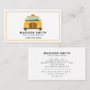 Tarjeta De Visita Servicio de Taxi Profesional