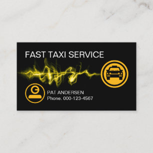 Tarjeta De Visita Servicio de Taxi Rápido como un Relámpago Conducie